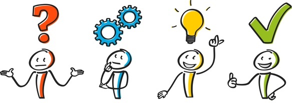 Strichmännchen problem kreative Idee Entwicklung zoom